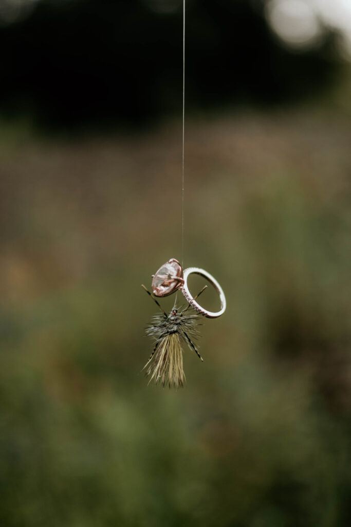 Ring shot at a fly fishing engagement session