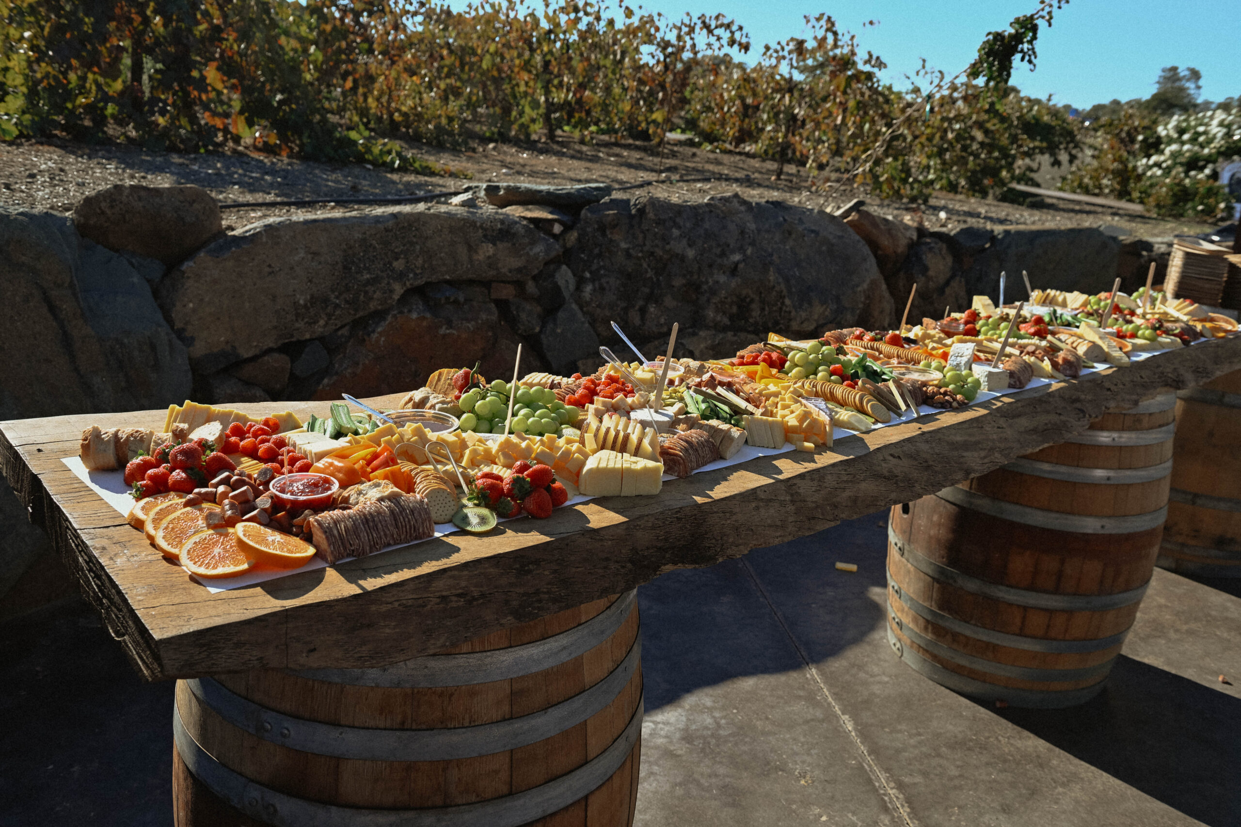 beautiful spread of meats and cheeses for the guests to graze on during cocktail hour