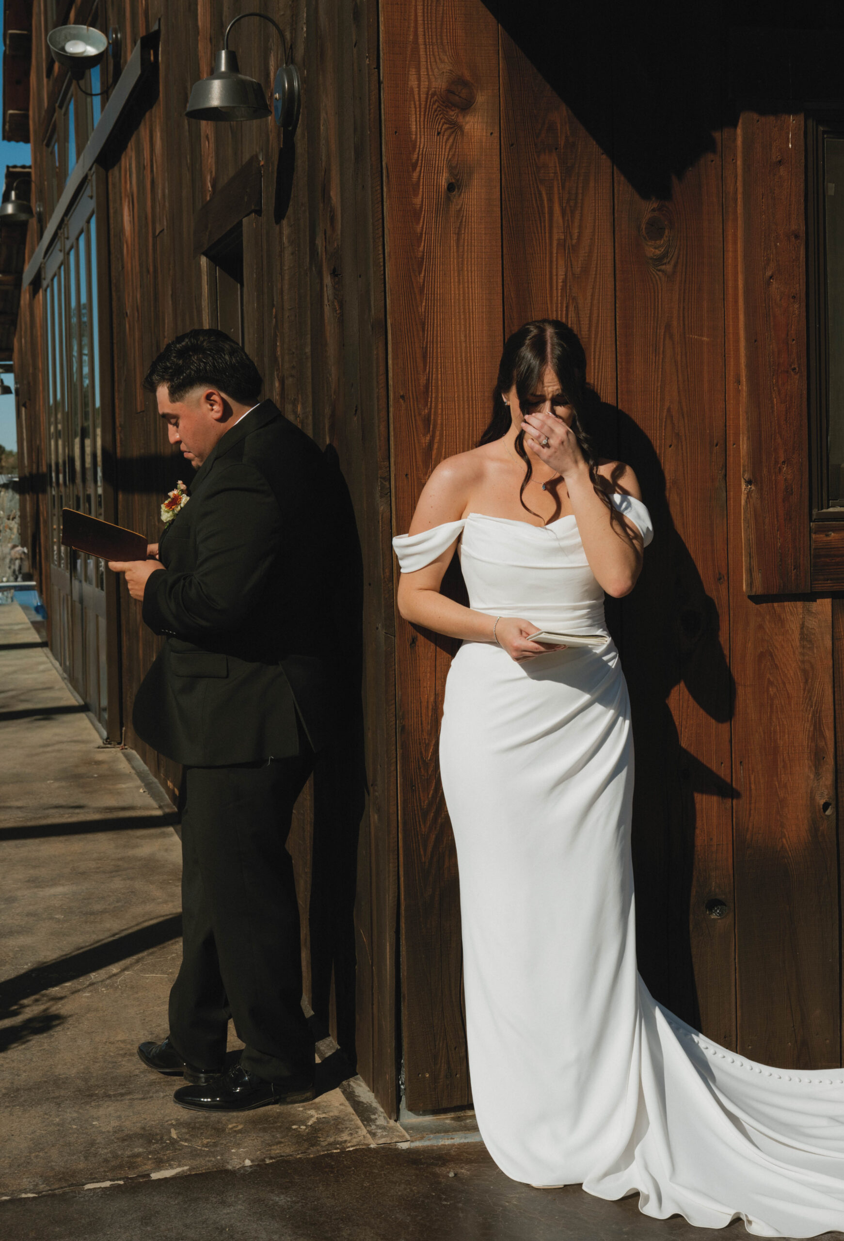 Bride gets emotional during first touch and private vows